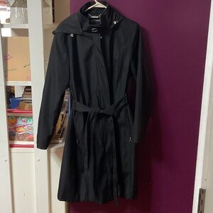 Calvin Klein Women's Elegant Black Trench Coat